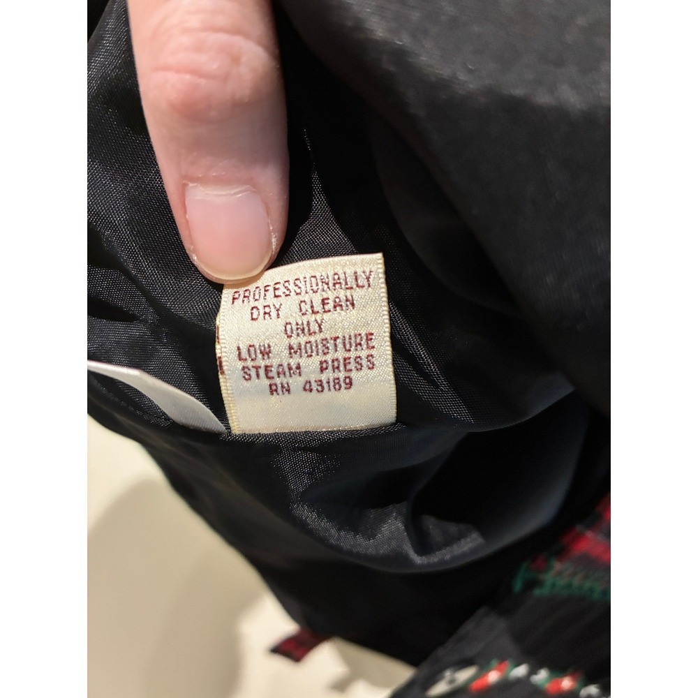 NWT Susan Bristol Vintage Christmas Plaid Corduroy Embroidered Vest Petite - Picture 6 of 6